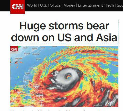 CNN：超强风暴光临美国和亚洲