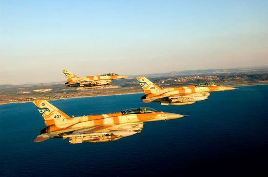 资料图片：以色列空军F-16I战斗机编队。（图片来源于网络）