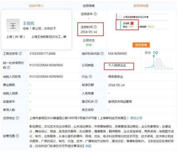 王俊凯成立个人影视工作室