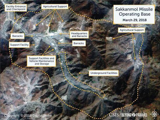 ▲资料图片：2018年3月29日拍摄的卫星照片，显示了朝鲜境内未公开的弹道导弹基地。（路透社）