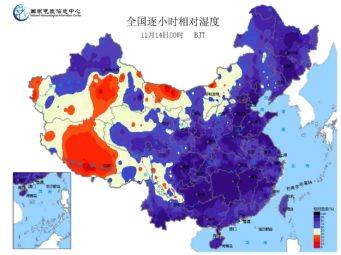 2018年11月14日00时京津冀及周边地区“226”城市相对湿度