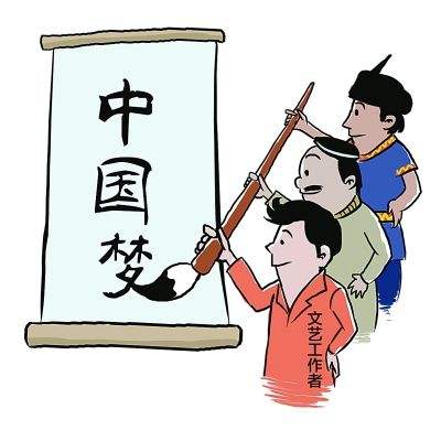 文艺工作者共筑中国梦漫画