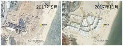 ▲2017年5月和11月佳兆业商业街项目卫星图片对比图。图片来自生态环境部