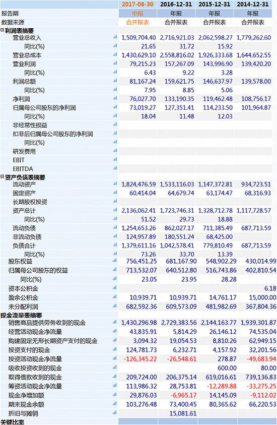 “16金立债”公司财务摘要