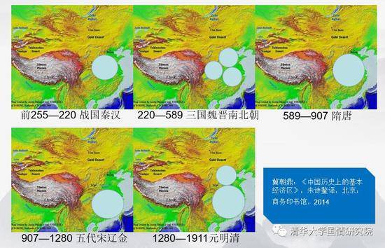 图6冀朝鼎：基本经济区的5次转移，作者根据书中内容绘制