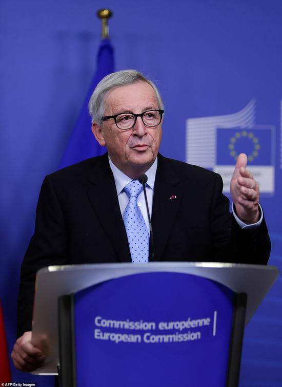 欧盟委员会主席容克警告说，脱欧协议没有重新谈判的空间。（法新社）