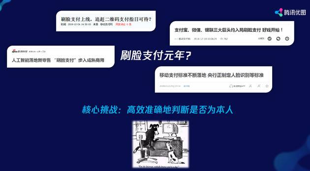 刷脸支付快速扩张，图为腾讯优图展示PPT