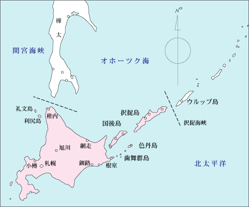 北方四岛示意图（图片来源：日本共同社）