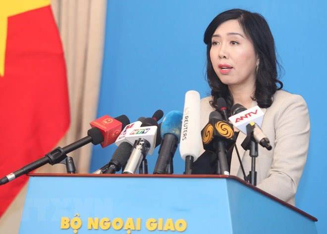 越南外交部发言人黎氏秋姮回答记者的提问图越通社