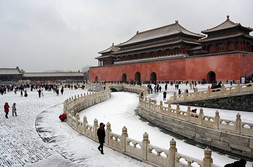 2019年2月14日，游客在北京故宫游览。新华社记者金良快摄