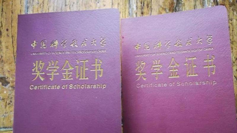 刘春杨获得的奖学金证书。新京报记者周小琪摄