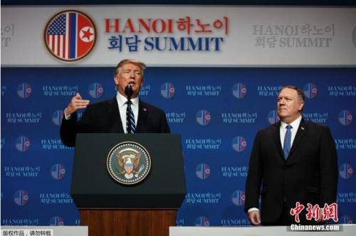 当地时间2月28日下午2时15分，美国总统特朗普在其下榻的越南河内万豪酒店举行记者发布会，介绍第二次朝美领导人会晤情况。