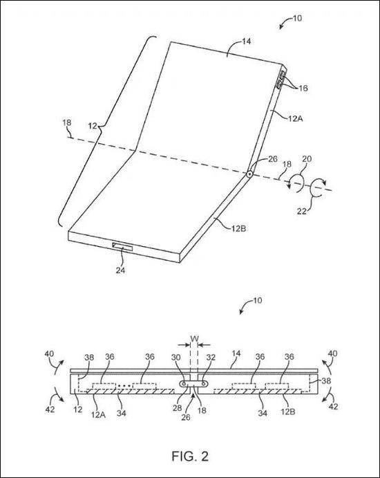 苹果手机折叠屏专利图自美国专利商标局官网