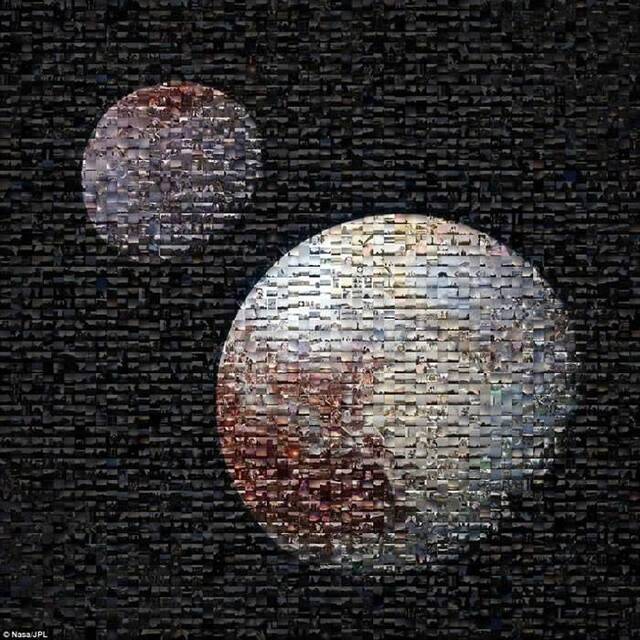 NASA公布冥王星及其最大卫星卡戎照片由“冥王星时间”活动中收集的照片拼接而成