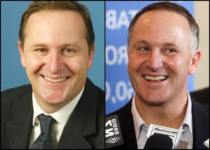 新西兰总理约翰基（图）承认近年老化加快。左图摄于2004年，右图摄于2015年。
