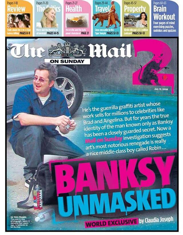 英媒多年前公开甘宁汉的照片，相信他就是Banksy。