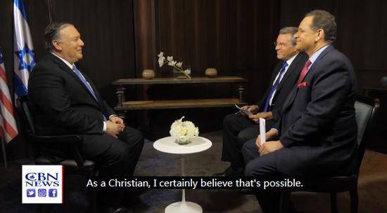 “作为一个基督徒，我当然相信这是可能的”CBN视频截图