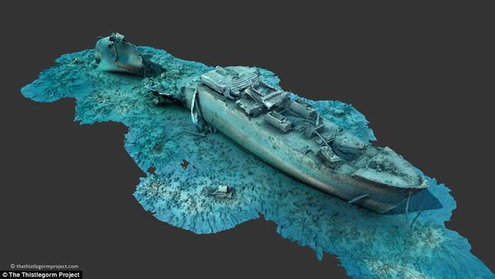 免二战武装商船SS西斯尔戈姆号遭破坏英国诺丁汉大学的考古学家制3D模型助研究