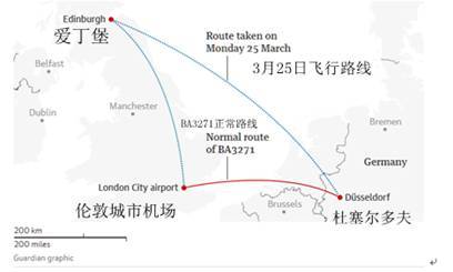 BA3271航线图图片来源：英国卫报