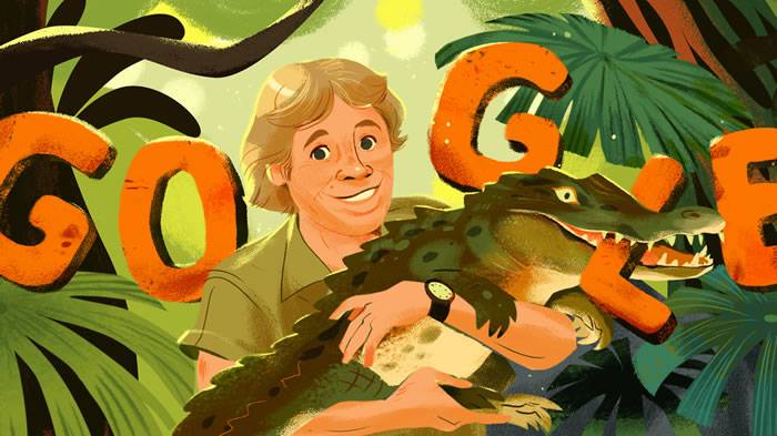 澳洲“鳄鱼先生”史帝夫.欧文57岁冥诞GoogleDoodle为他更换涂鸦