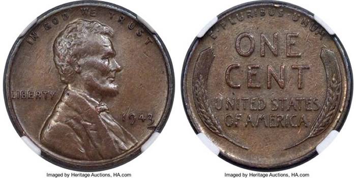 美国16岁少年在学校餐厅买午餐找零中发现1943年发行林肯头像铜板价值200万美元