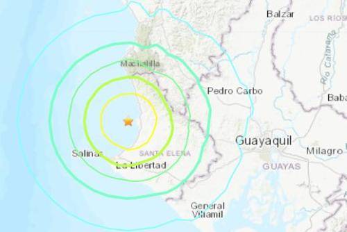 厄瓜多尔西部沿海发生6.2级地震 震源深度18.5千米