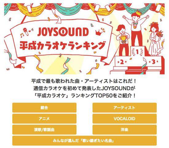 JOYSOUND官网发布的排行榜