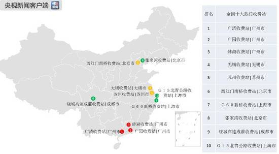 2019年清明全国高速公路十大热门收费站