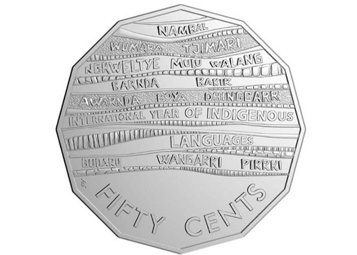 澳洲新版50分硬币标14种土语向原住民致敬
