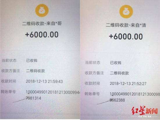 刘母曾在民警协调下，分别收取阮越、阮淼家属6000元钱。