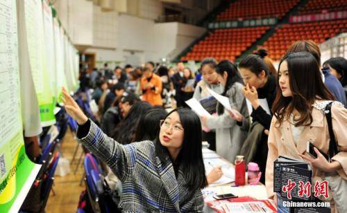 资料图：沈阳师范大学2019届毕业生春季大型就业双选会。中新社记者于海洋摄