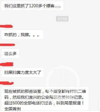 ▲热传图片显示，警方抓了1200名嫖客，但未获得当地警方证实。图片来自网络