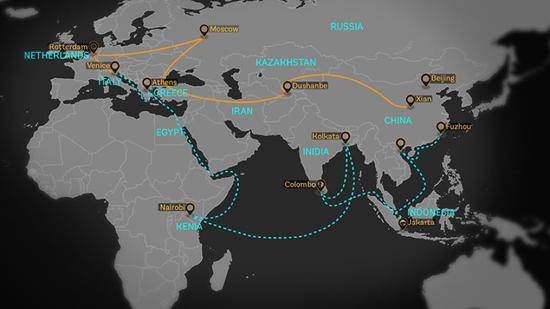 世界银行官网给出的“一带一路”地图