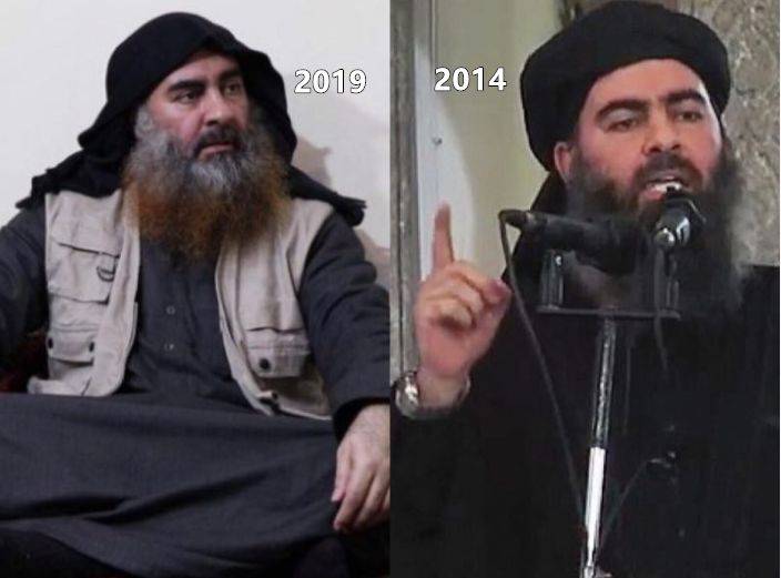2019年的巴格达迪(左) 2014年的巴格达迪(右)