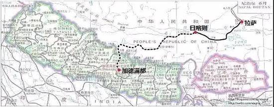 跨境铁路示意图实线部分已建成