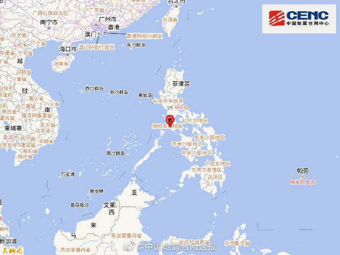 菲律宾民都洛岛附近海域发生5.5级地震