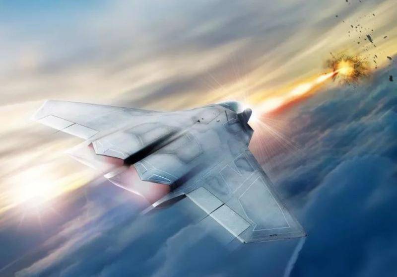▲艺术家绘制的美军六代机使用激光武器摧毁目标示意图。