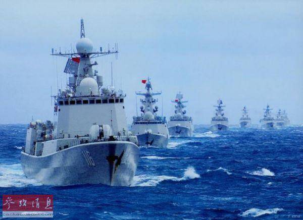 资料图片：中国海军舰艇编队。