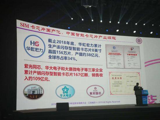 魏少军在世界半导体大会上发表演讲，他是当时国产IC卡芯片的发明人