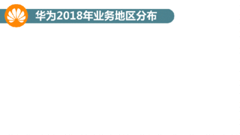 数字代表华为在该地区2018年全年销售收入占当年总销售收入占比数据来源：华为投资控股有限公司2018年年度报告