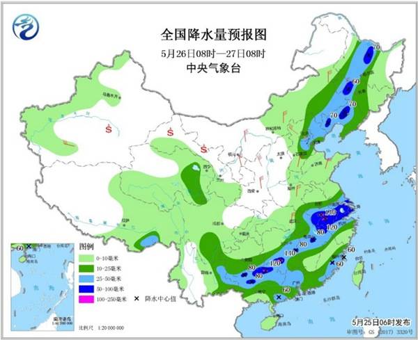 南方强降雨今日进入最强时段 冷空气给北方“退烧”