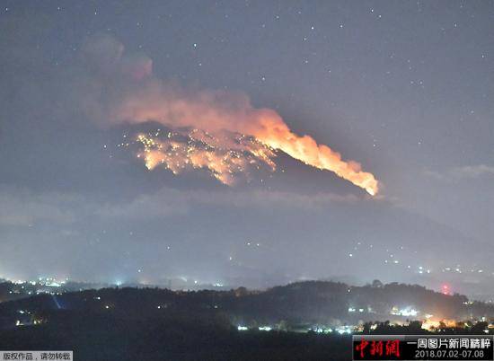 资料图：印尼阿贡火山。