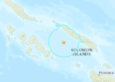 所罗门群岛附近发生5.5级地震 震源深度116.7千米