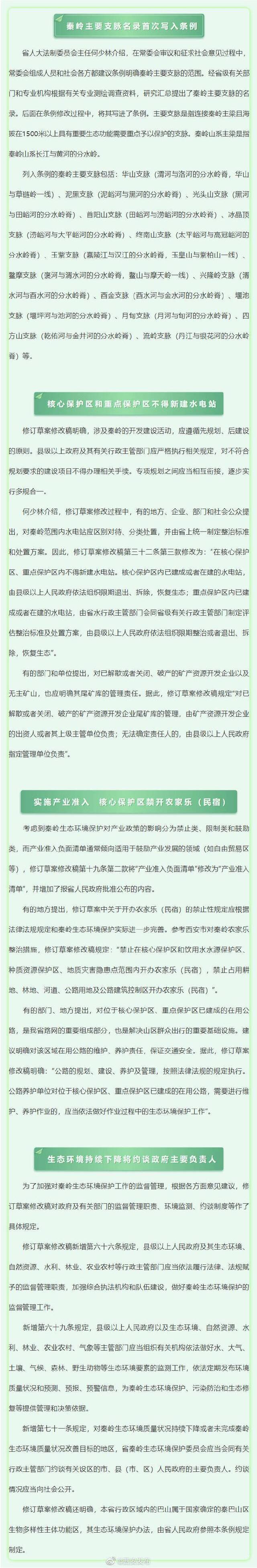 秦岭核心保护区禁开民宿 主要支脉名录首次写进条例