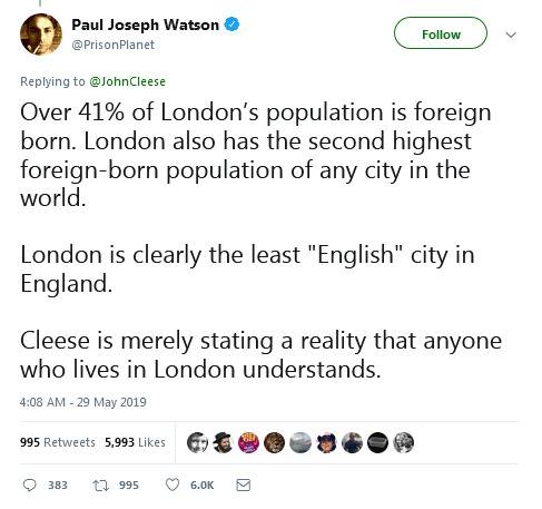 伦敦最支持留欧 英演员称伦敦不再是真正英国城市