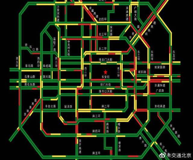 返京高峰 北京目前处于中度拥堵