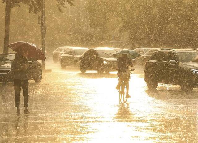 夕阳中暴雨如注组图