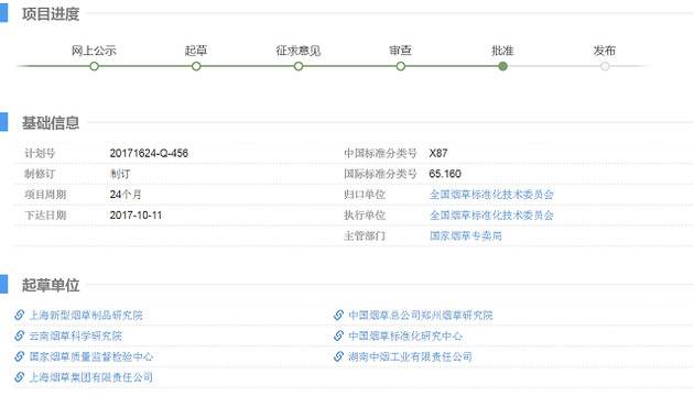 电子烟国家标准正在批准 发布时间未定