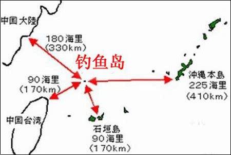 钓鱼岛和石垣岛图自网络