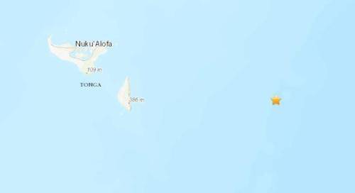 汤加东部附近海域发生5.0级地震 震源深度10公里